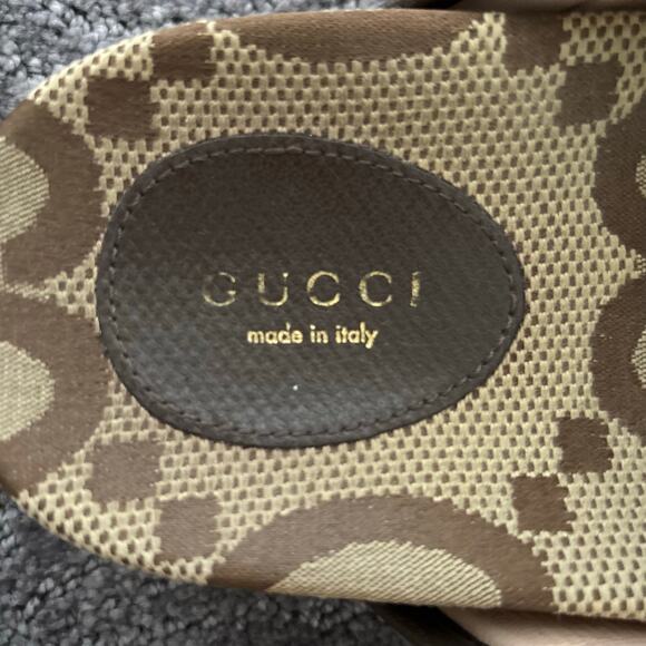 Gucci Supreme Jumbo GG Monogram Platform Slide Sandal Camel Canvas Maxi Size 39 - Picture 14 of 16